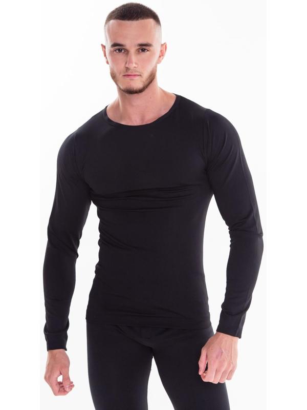 Термобельё мужское НАЧЁС (лонгслив, кальсоны), цвет чёрный, размер 50-52