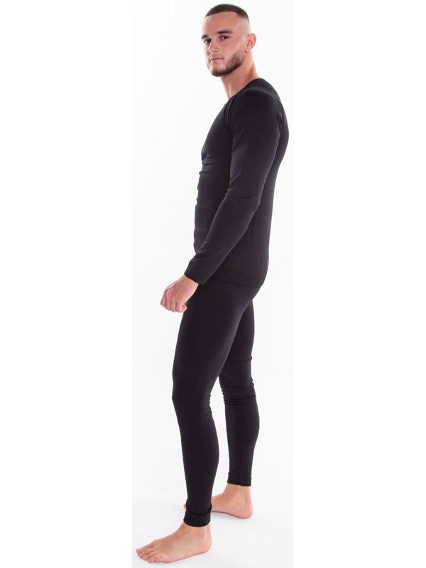Термобельё мужское НАЧЁС (лонгслив, кальсоны), цвет чёрный, размер 50-52