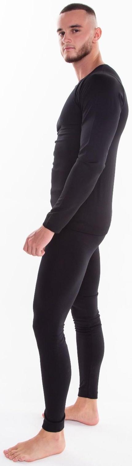 Термобельё мужское НАЧЁС (лонгслив, кальсоны), цвет чёрный, размер 54-56