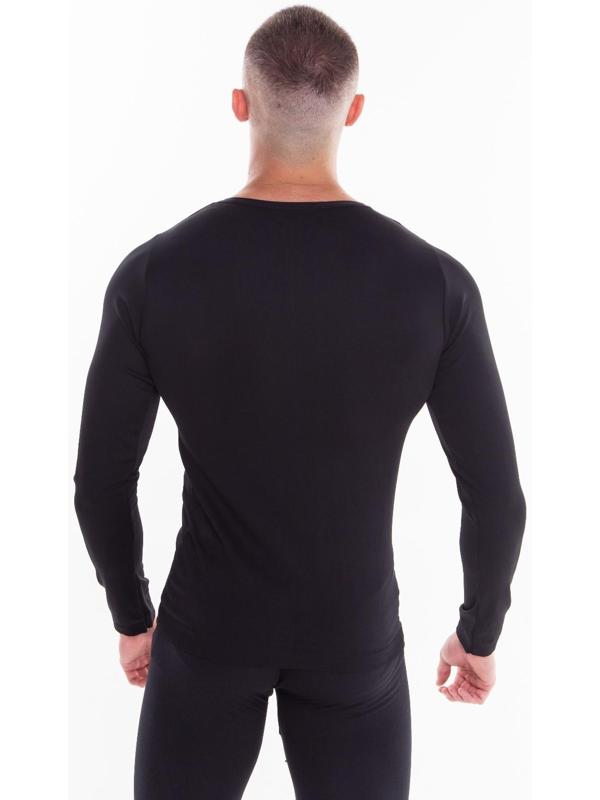 Термобельё мужское НАЧЁС (лонгслив, кальсоны), цвет чёрный, размер 54-56