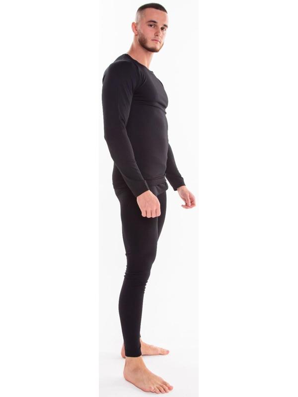 Термобельё мужское НАЧЁС (лонгслив, кальсоны), цвет чёрный, размер 54-56