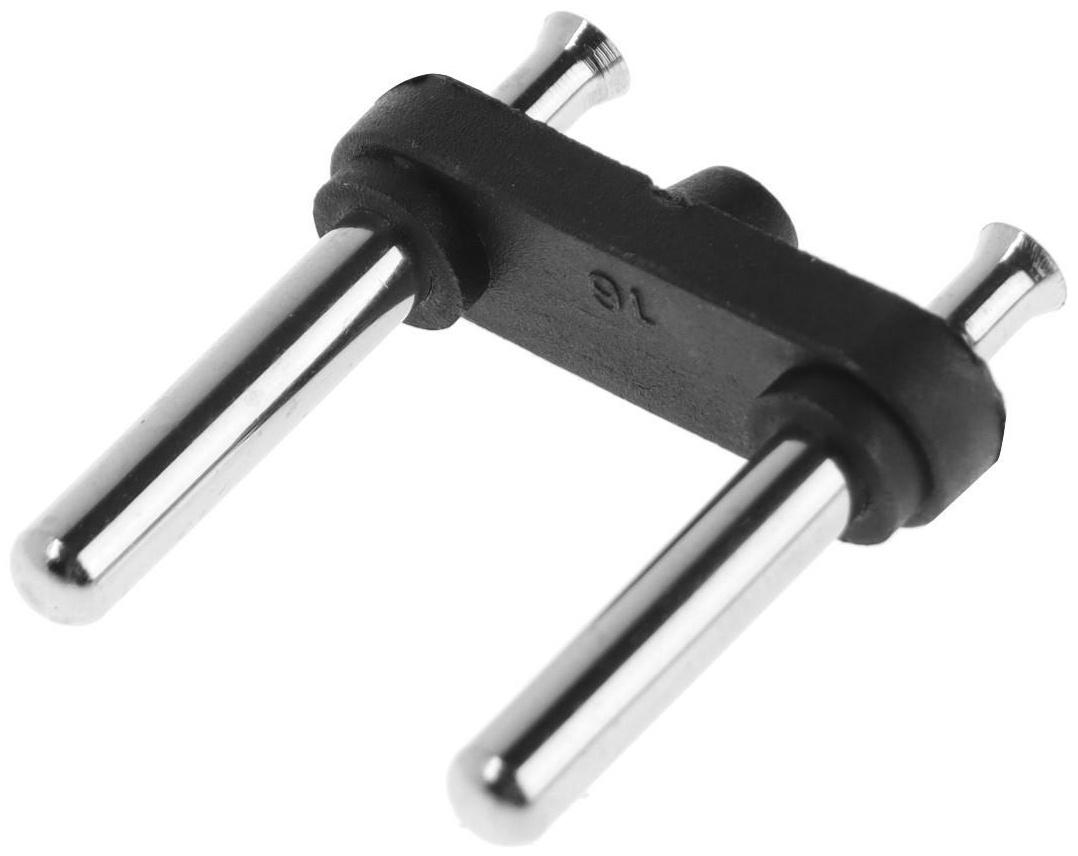 Арматура вилки, 6 А, 250 В, диам. штифта 4.0 мм, черная, набор (100 шт)