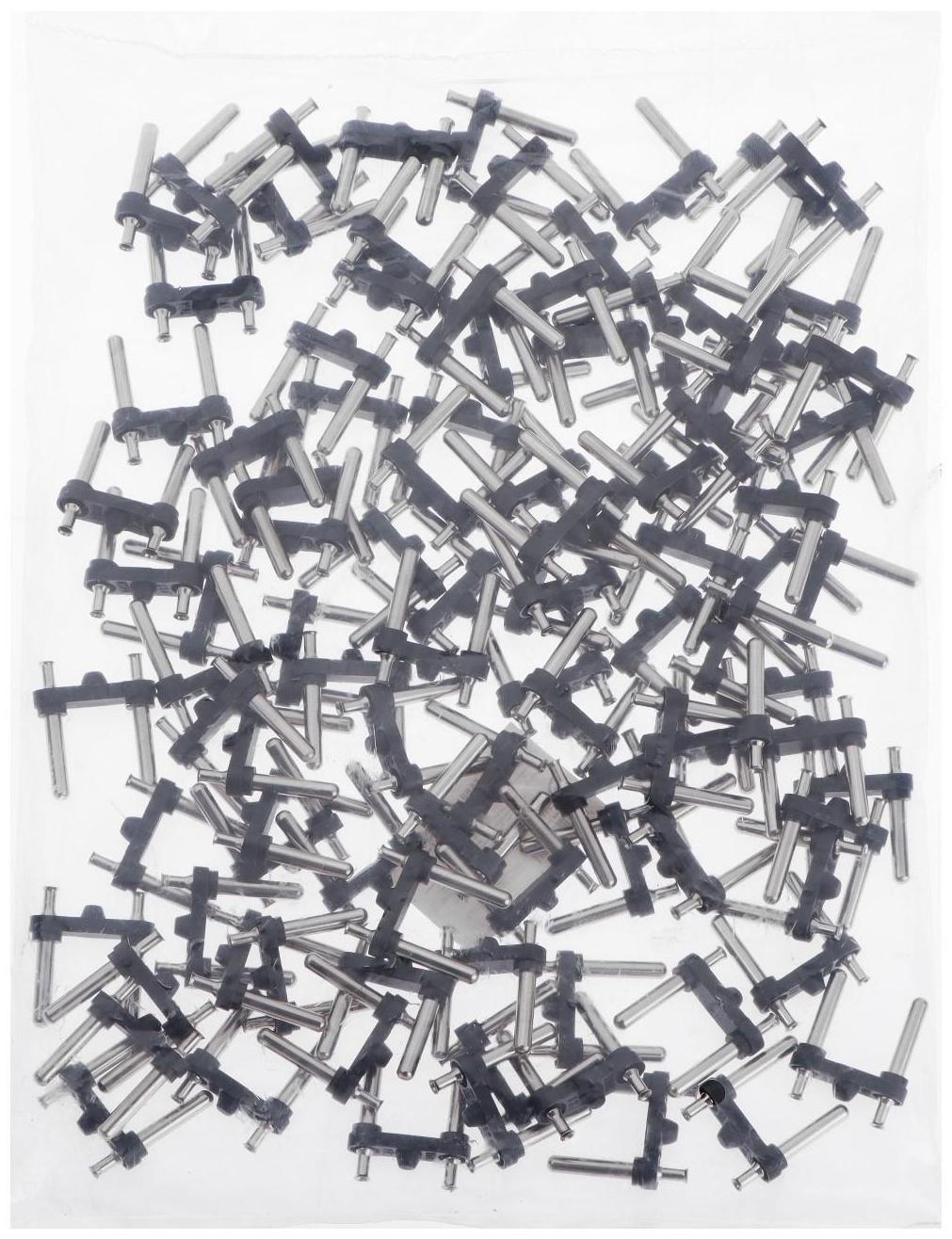 Арматура вилки, 10 А, 250 В, диам. штифта 4.0 мм, черная, набор (100 шт)