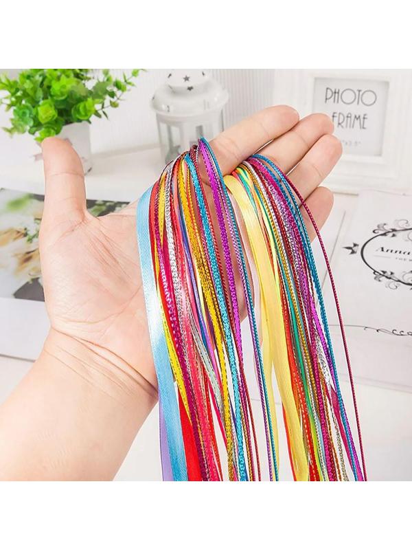 Нити для волос, 96 см, 6 шт, цвет блестящий/МИКС