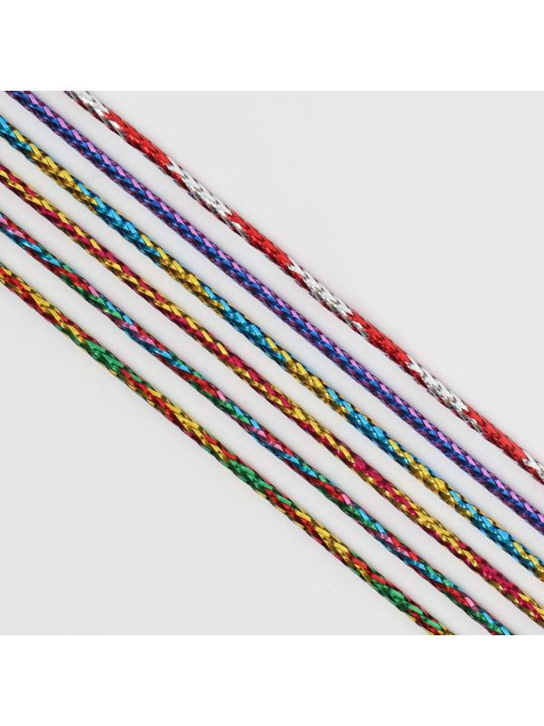 Нити для волос, 96 см, 6 шт, цвет блестящий/МИКС