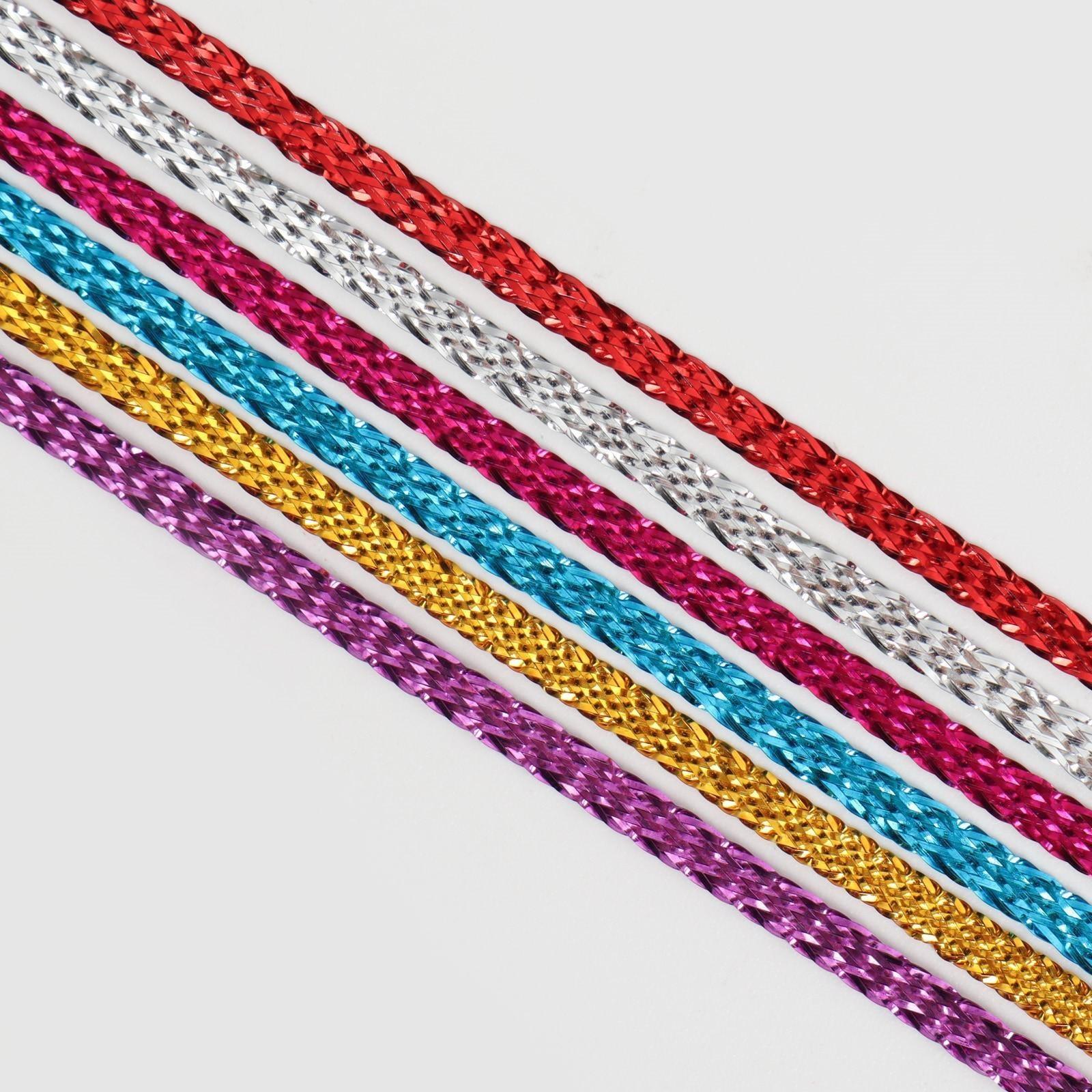 Нити для волос, 96 см, 6 шт, цвет блестящий/МИКС