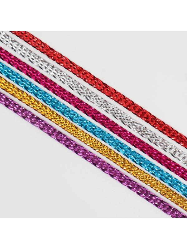 Нити для волос, 96 см, 6 шт, цвет блестящий/МИКС