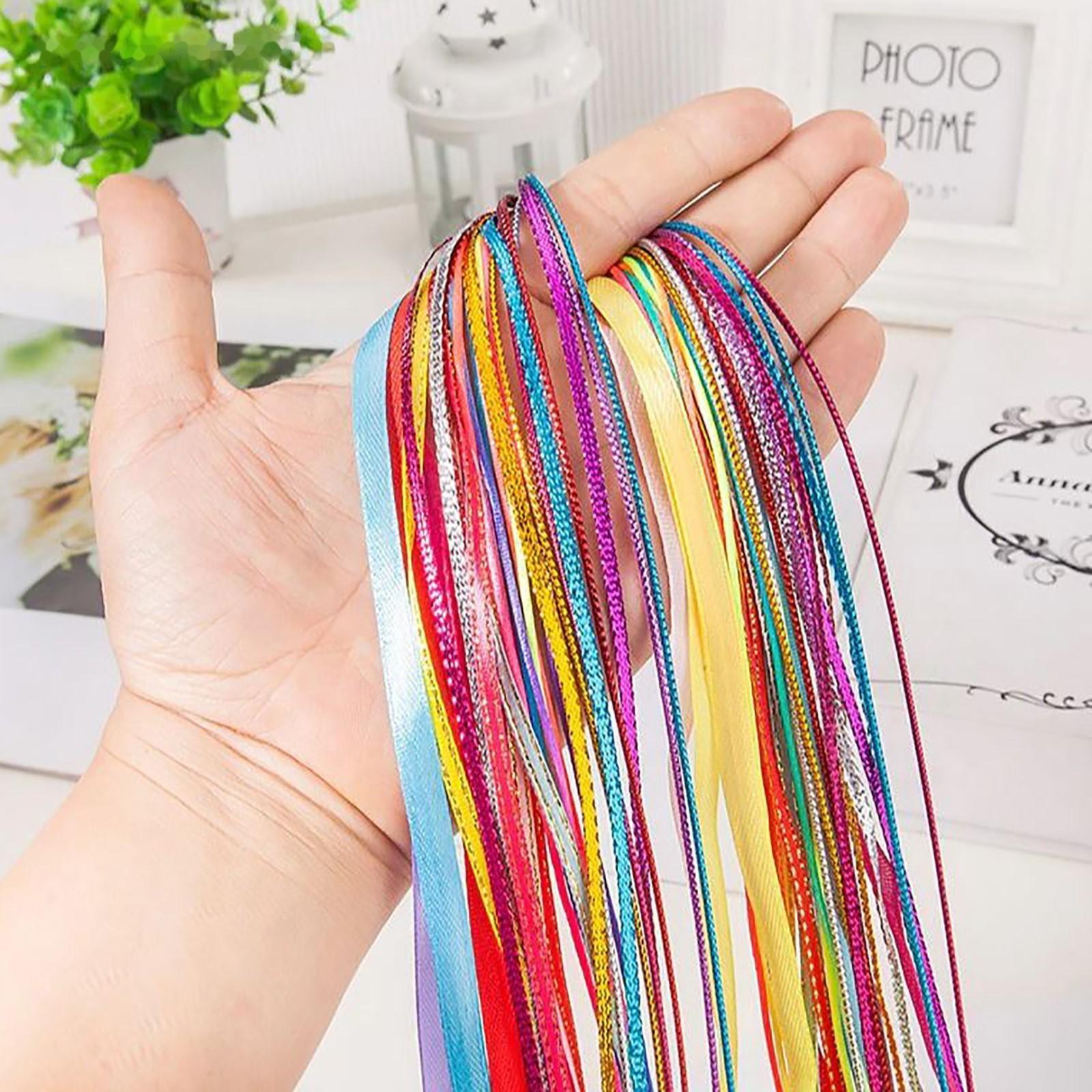 Нити для волос, 90 см, 6 шт, цвет блестящий/МИКС