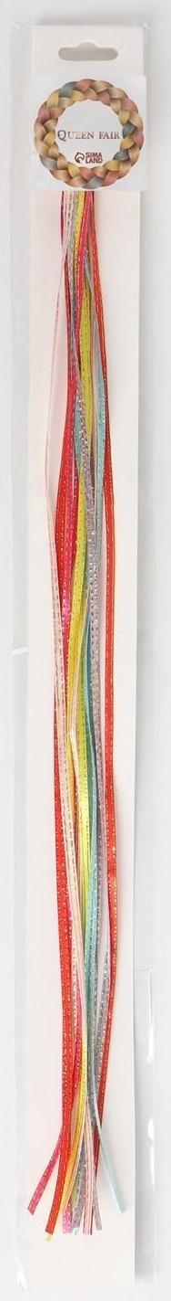 Нити для волос, 90 см, 6 шт, цвет блестящий/МИКС