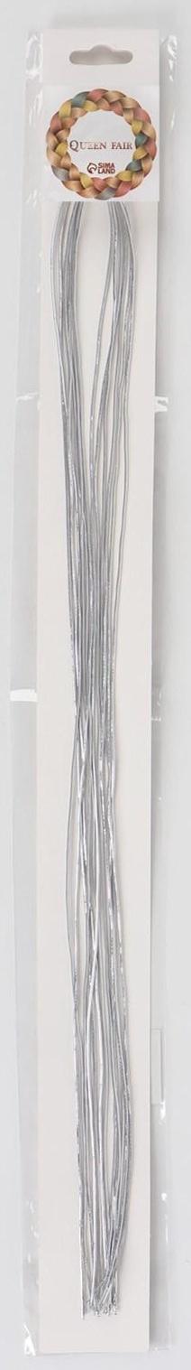 Нити для волос, 90 см, 6 шт, цвет серебристый