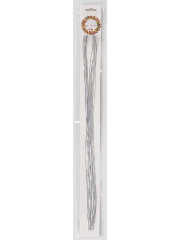 Нити для волос, 90 см, 6 шт, цвет серебристый