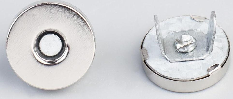 Кнопка магнитная, d = 14 мм, цвет серебряный