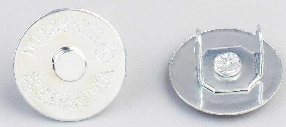 Кнопка магнитная, d = 14 мм, цвет серебряный