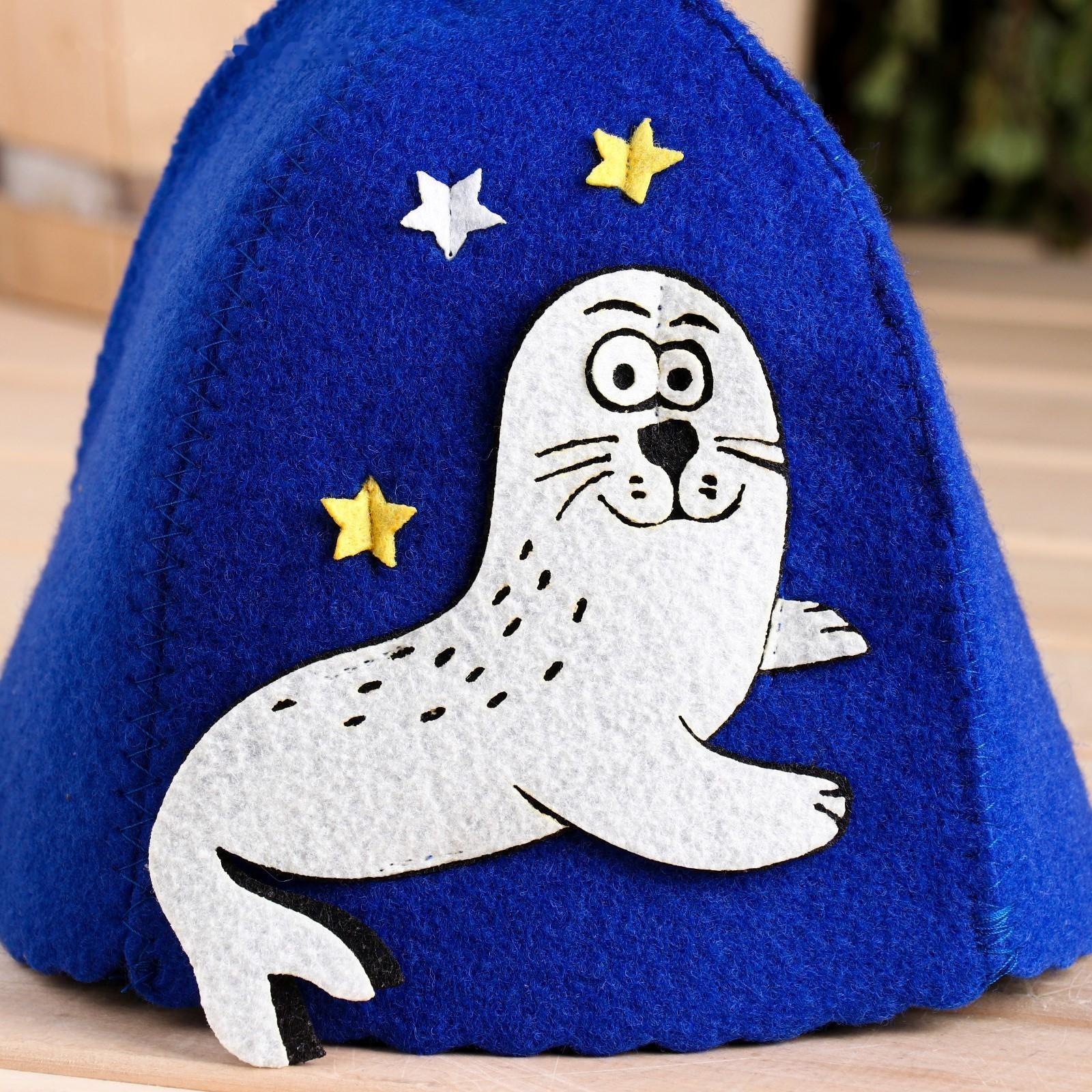 Шапка для бани с аппликацией 