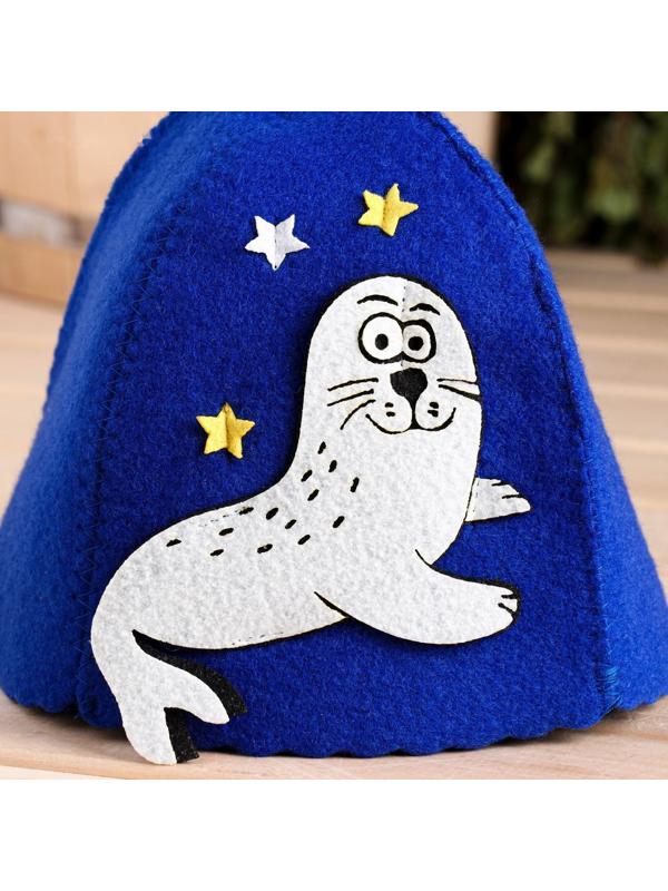 Шапка для бани с аппликацией 