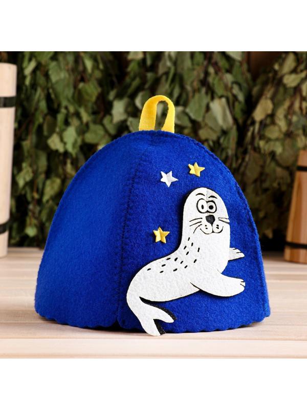 Шапка для бани с аппликацией 