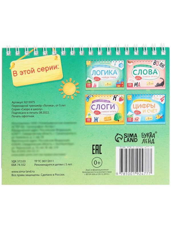 Перекидной тренажёр «Логика», от 5 лет