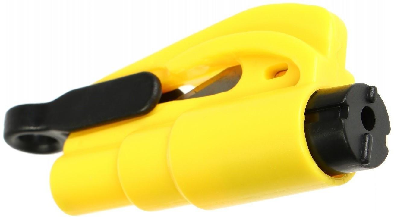 Аварийный мини- молоток, с ножом для ремня, брелок для ключей, желтый