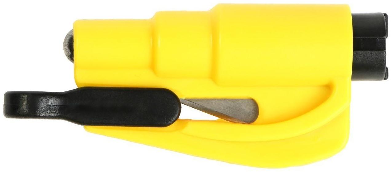 Аварийный мини- молоток, с ножом для ремня, брелок для ключей, желтый