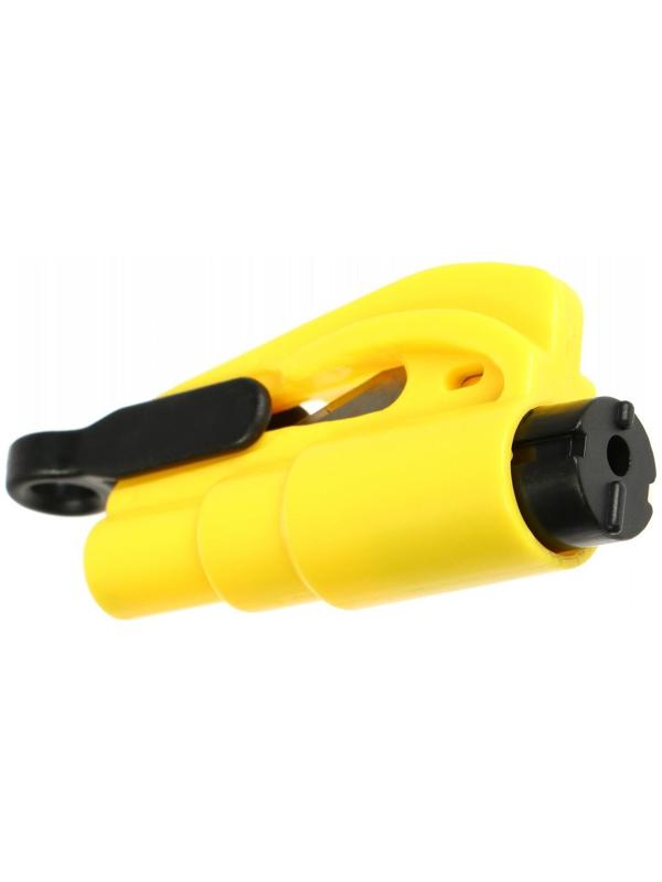 Аварийный мини- молоток, с ножом для ремня, брелок для ключей, желтый