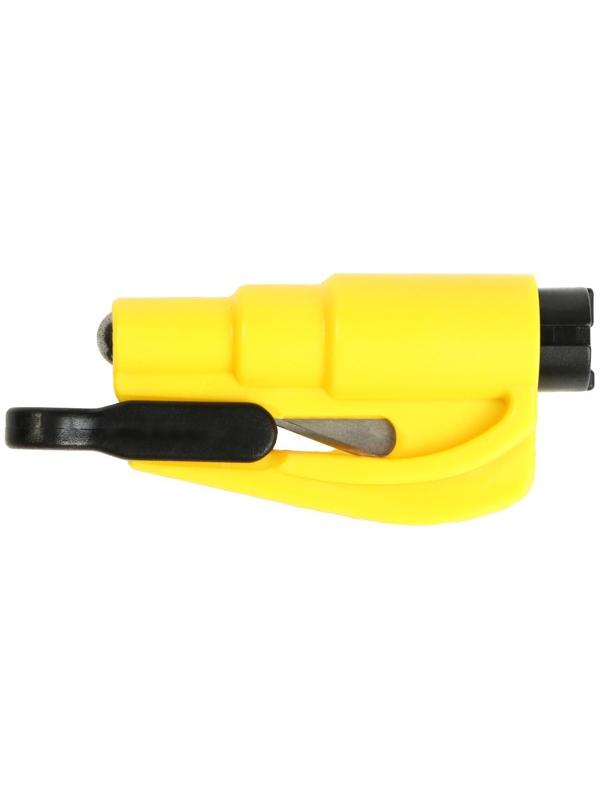 Аварийный мини- молоток, с ножом для ремня, брелок для ключей, желтый