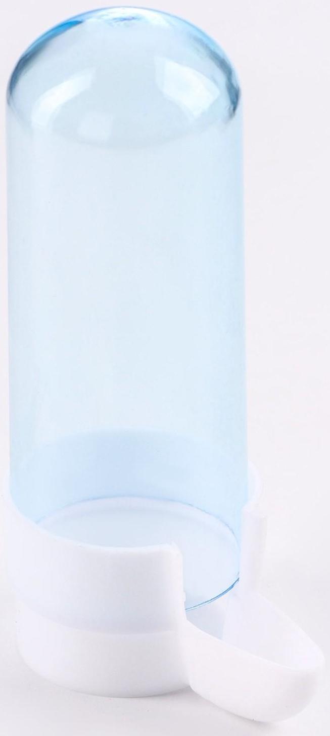 Поилка для птиц 100 мл, 4 х 11,5 см, голубая/белая