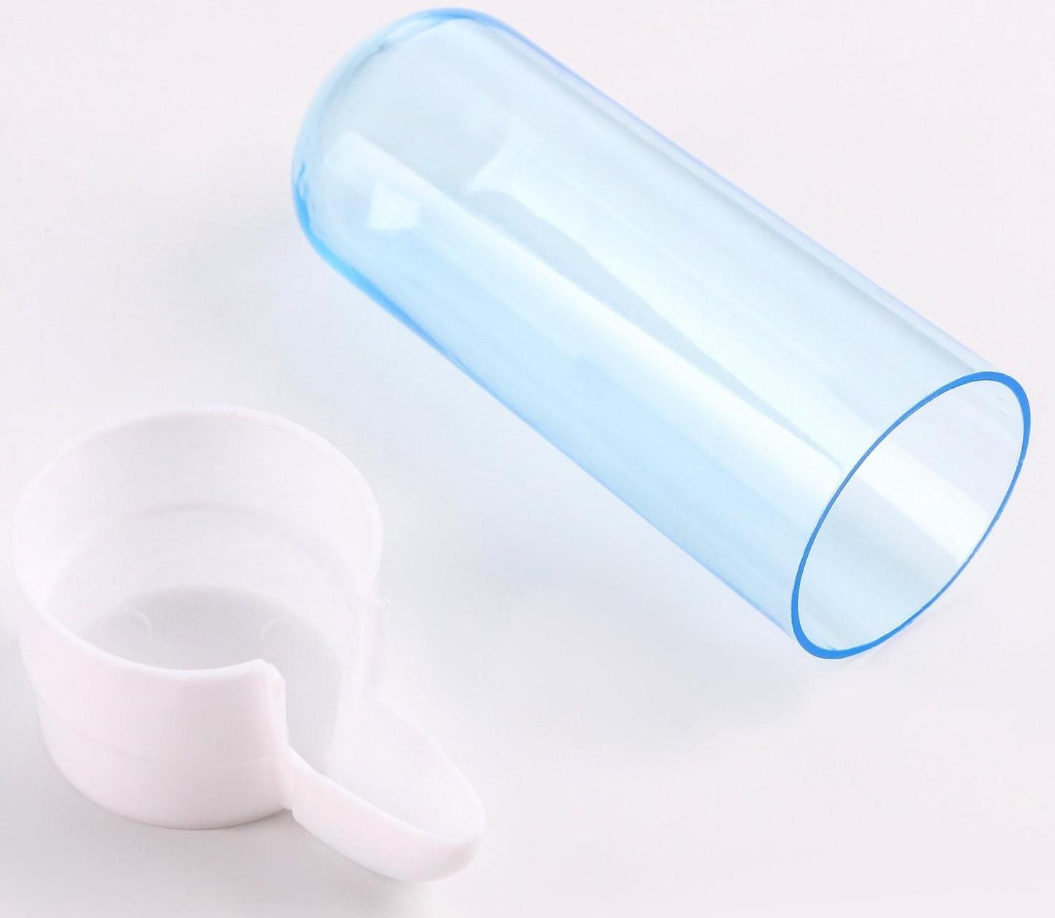 Поилка для птиц 100 мл, 4 х 11,5 см, голубая/белая