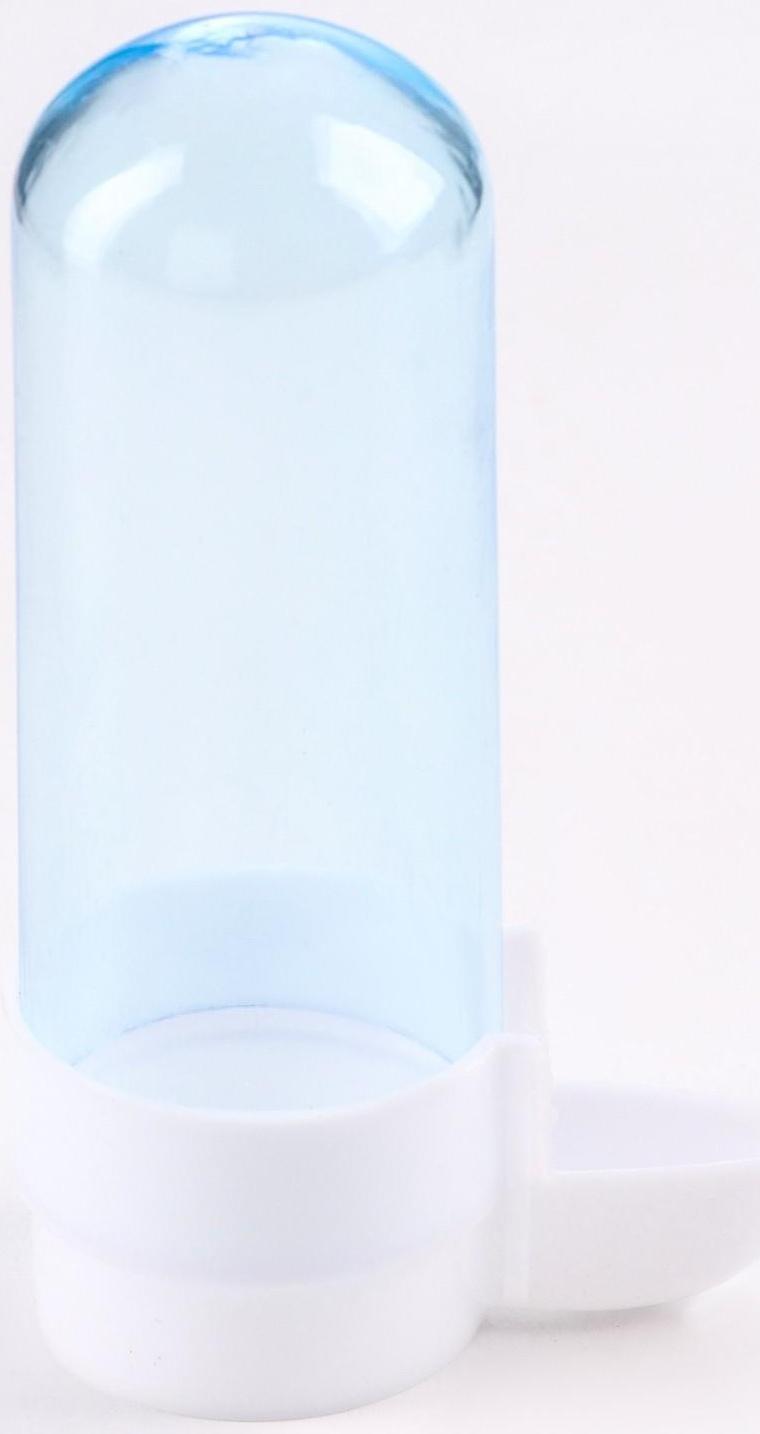 Поилка для птиц 100 мл, 4 х 11,5 см, голубая/белая