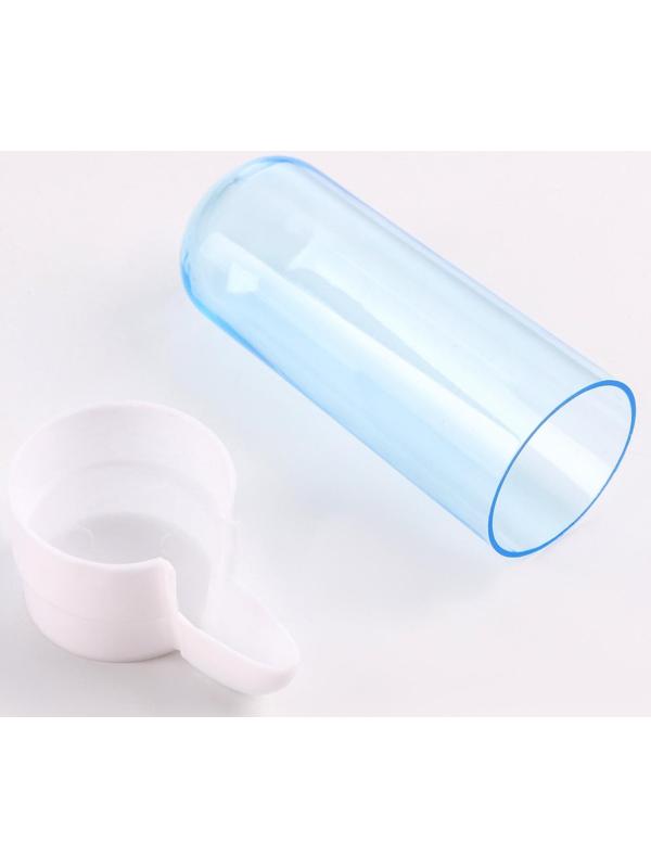 Поилка для птиц 100 мл, 4 х 11,5 см, голубая/белая