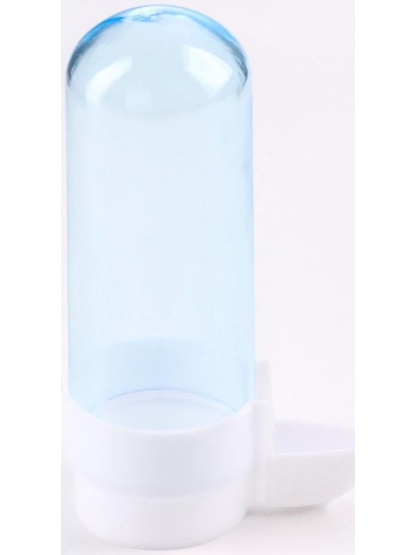 Поилка для птиц 100 мл, 4 х 11,5 см, голубая/белая