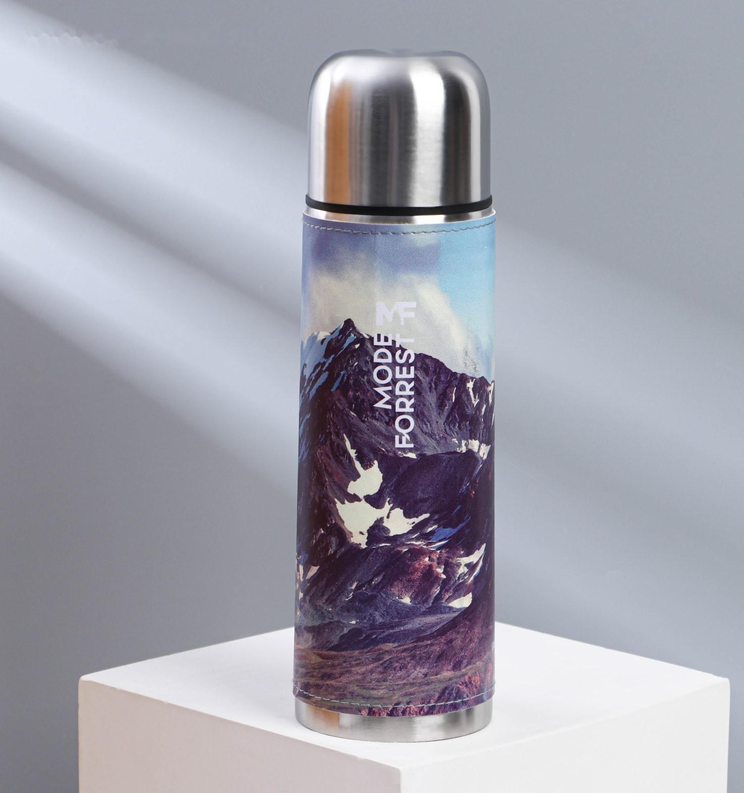 Термос «Гора» в кожзаме, MODE FORREST, 750 мл, время сохранения тепла 6-12 ч