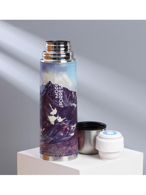 Термос «Гора» в кожзаме, MODE FORREST, 750 мл, время сохранения тепла 6-12 ч