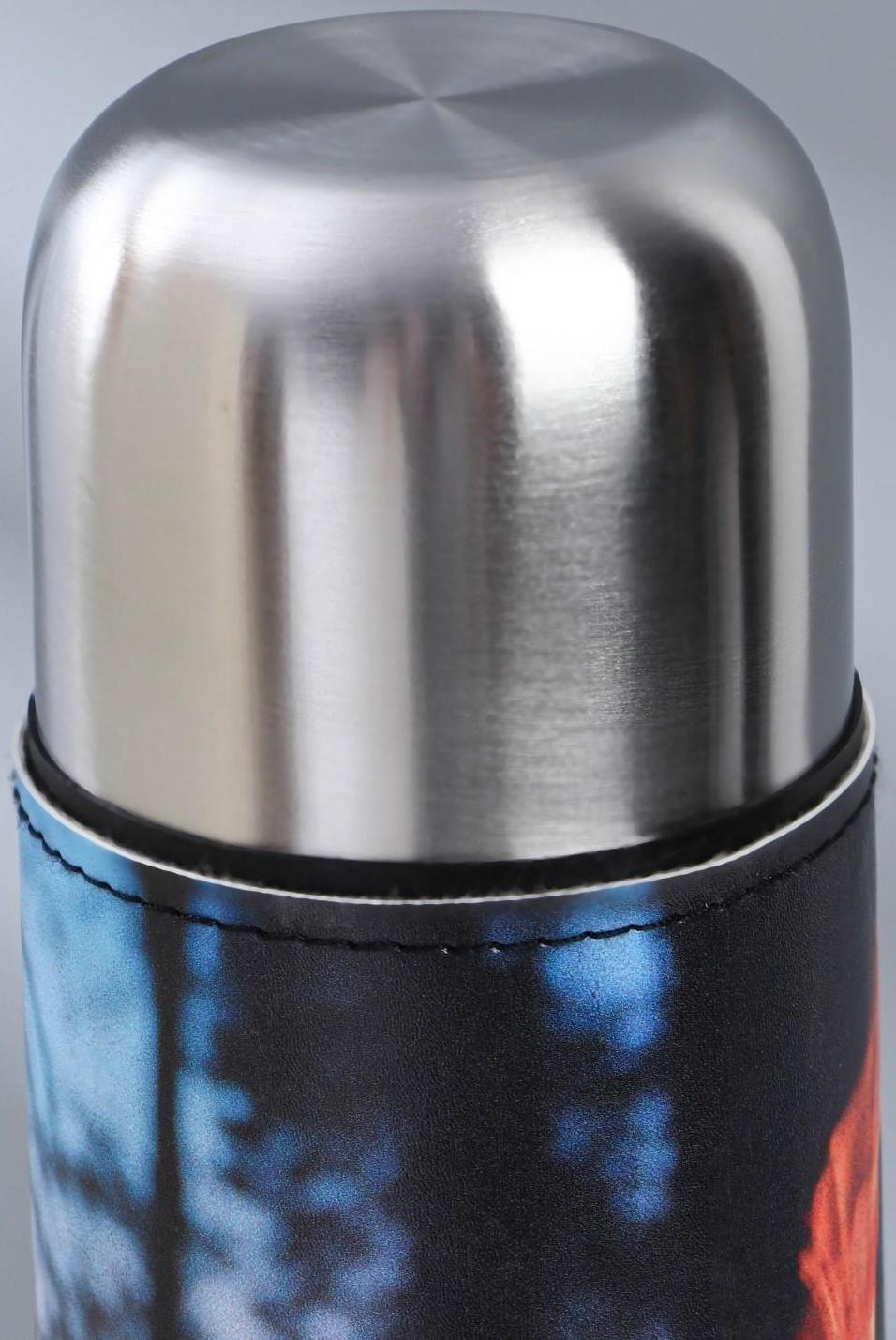 Термос «Огонь» в кожзаме, MODE FORREST, 750 мл, время сохранения тепла 6-12 ч