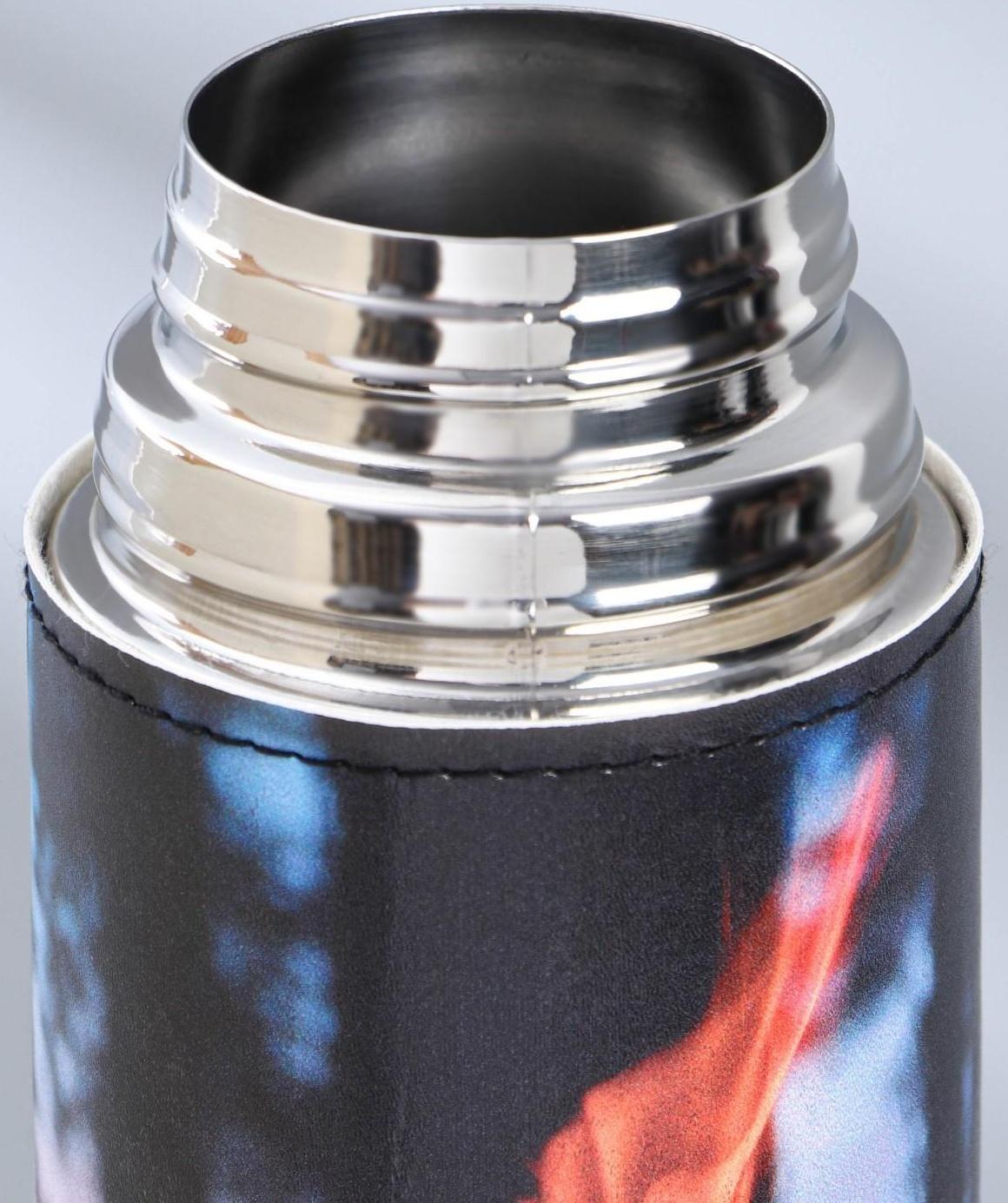 Термос «Огонь» в кожзаме, MODE FORREST, 750 мл, время сохранения тепла 6-12 ч