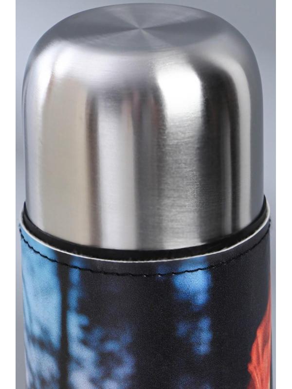 Термос «Огонь» в кожзаме, MODE FORREST, 750 мл, время сохранения тепла 6-12 ч