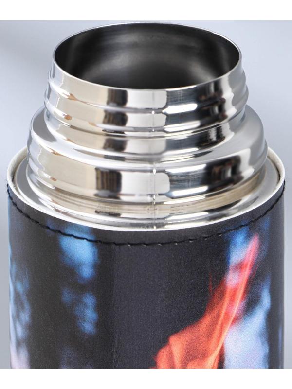 Термос «Огонь» в кожзаме, MODE FORREST, 750 мл, время сохранения тепла 6-12 ч