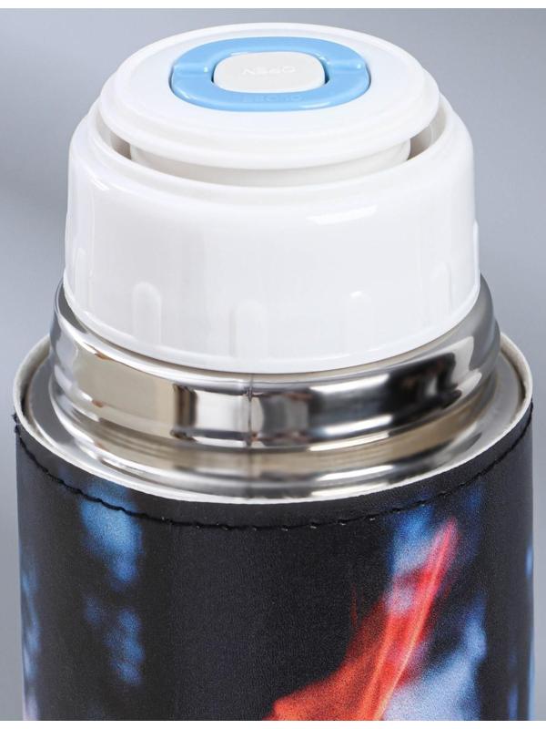 Термос «Огонь» в кожзаме, MODE FORREST, 750 мл, время сохранения тепла 6-12 ч