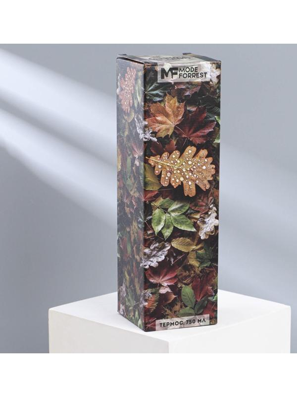 Термос «Огонь» в кожзаме, MODE FORREST, 750 мл, время сохранения тепла 6-12 ч