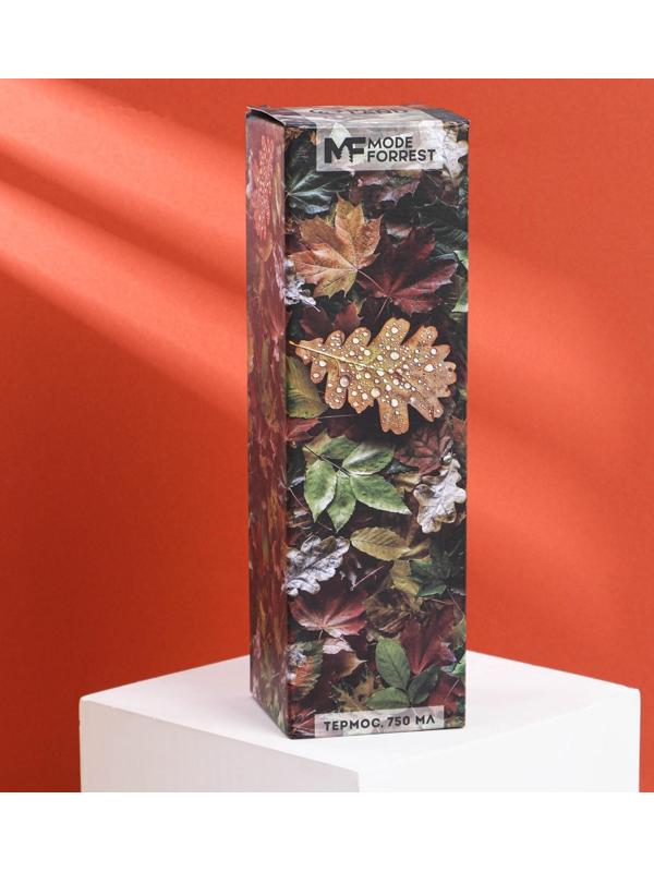 Термос «Листья» в кожзаме, MODE FORREST, 750 мл, время сохранения тепла 6-12 ч