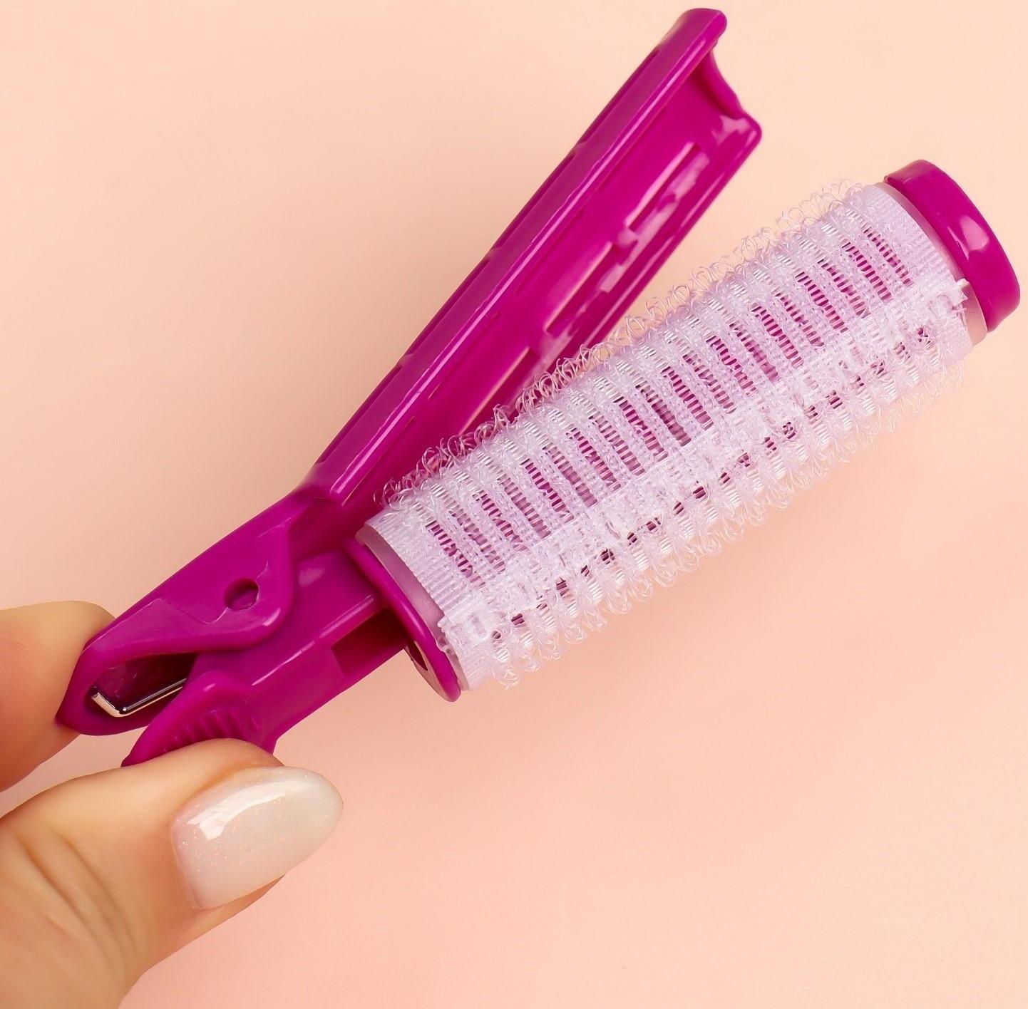 Бигуди-зажим для чёлки, d = 2,5 см, 10 см, цвет МИКС