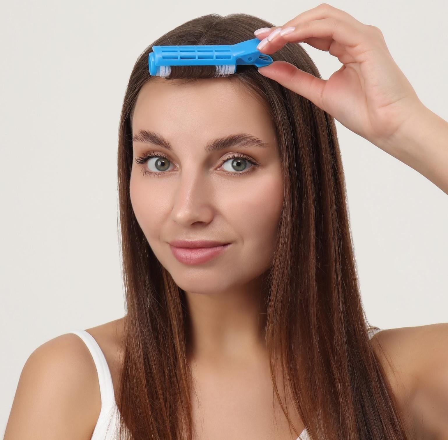 Бигуди-зажим для чёлки, d = 2,5 см, 10 см, цвет МИКС