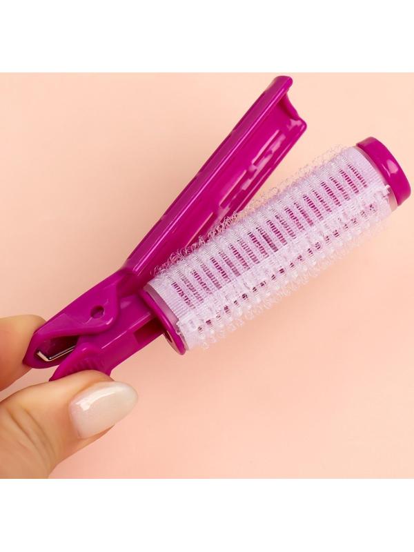 Бигуди-зажим для чёлки, d = 2,5 см, 10 см, цвет МИКС