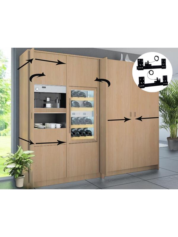 Комплект направляющих для поворотных дверей ТУНДРА L=550 мм., H=35 мм.