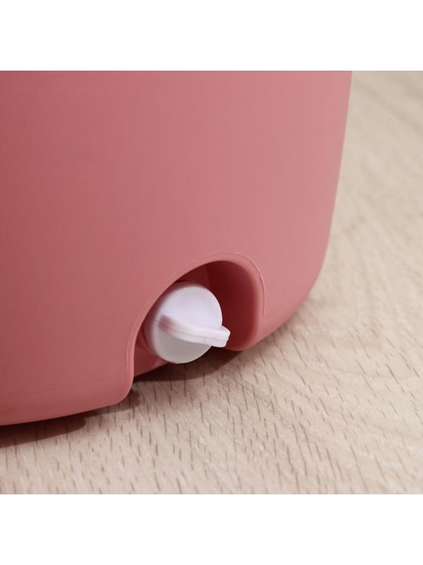 Швабра с отжимом и ведро с металлической центрифугой, 46,5×28,5×23,5 см, 10 л, телескопическая ручка 86-117,5 см, дополнительная насадка из микрофибры 15,5 см, цвет розовый