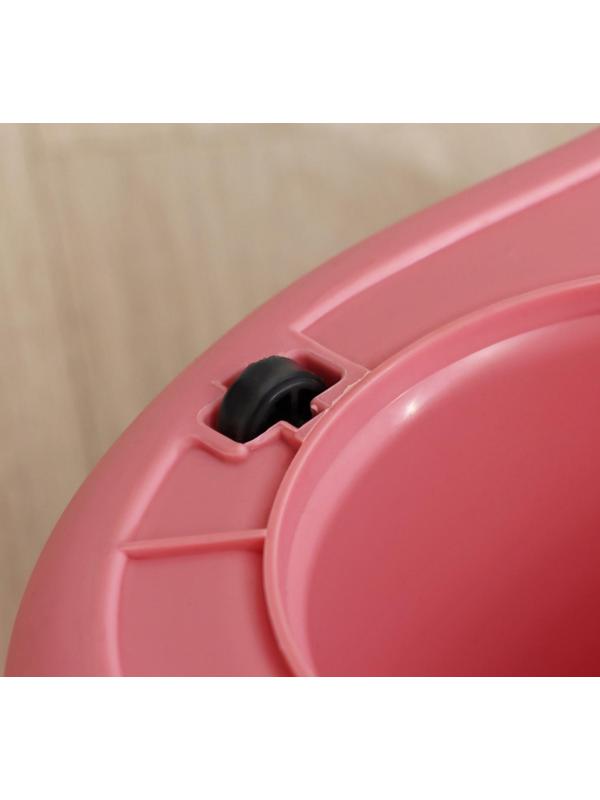 Швабра с отжимом и ведро с металлической центрифугой, 46,5×28,5×23,5 см, 10 л, телескопическая ручка 86-117,5 см, дополнительная насадка из микрофибры 15,5 см, цвет розовый