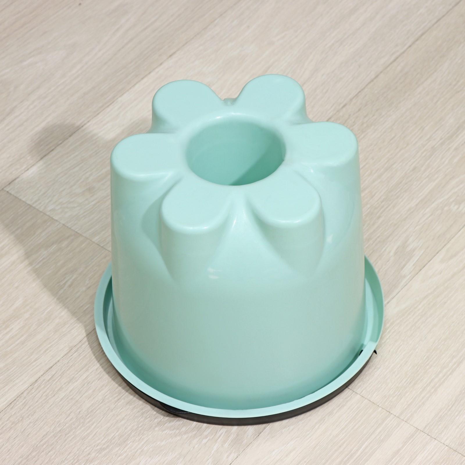 Швабра с отжимом и ведро с пластиковой центрифугой «Мини», 26×22 см, 7 л, телескопическая ручка 84-112 см, дополнительная насадка 15,5 см, цвет мятный