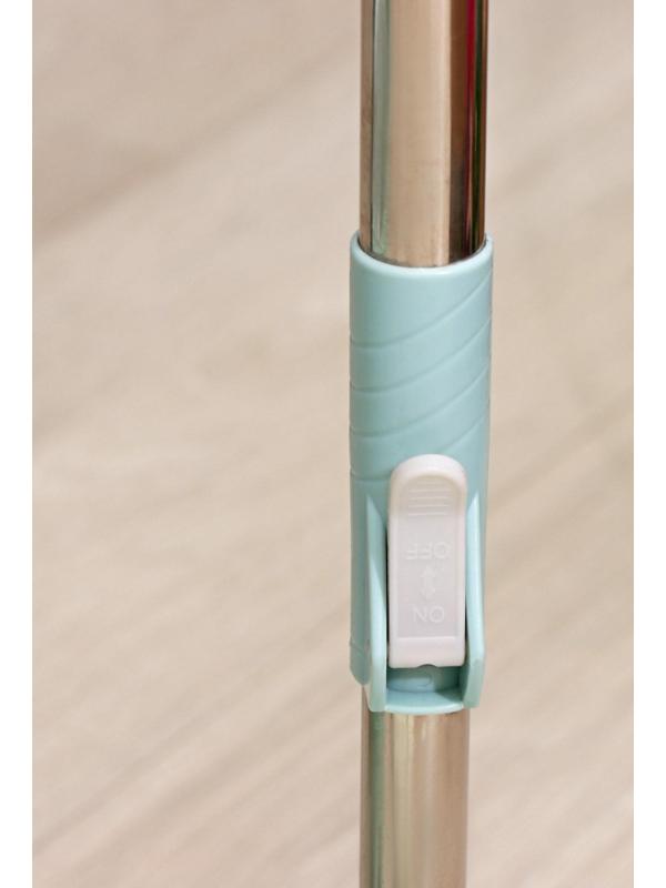 Швабра с отжимом и ведро с пластиковой центрифугой «Мини», 26×22 см, 7 л, телескопическая ручка 84-112 см, дополнительная насадка 15,5 см, цвет мятный