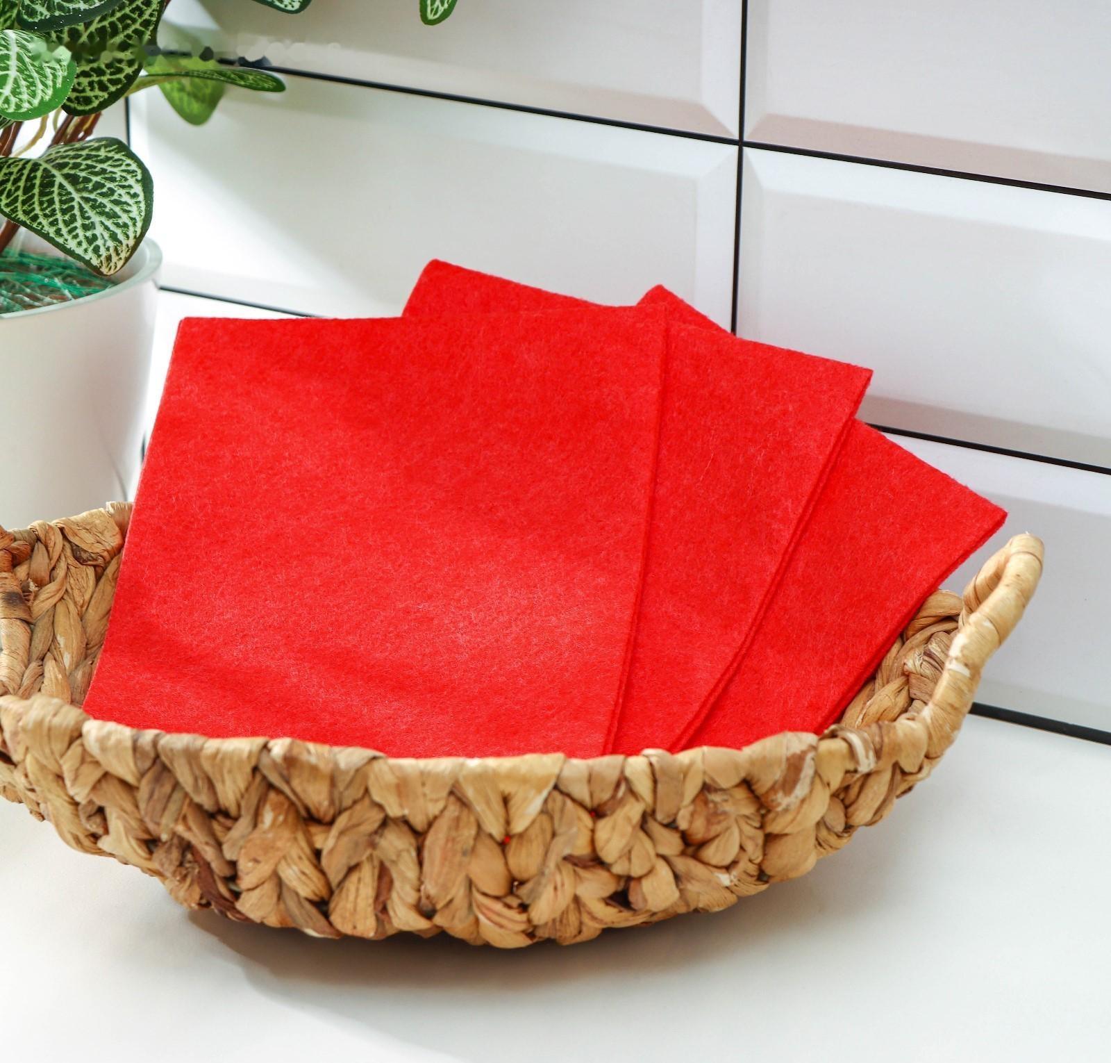 Салфетки вискозные универсальные Доляна, 3 шт, 30×38 см, цвет красный