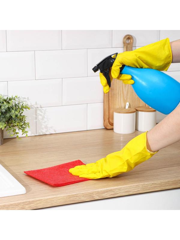 Салфетки вискозные универсальные Доляна, 3 шт, 30×38 см, цвет красный