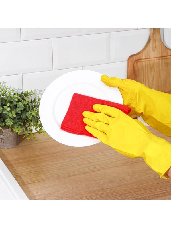 Салфетки вискозные универсальные Доляна, 3 шт, 30×38 см, цвет красный